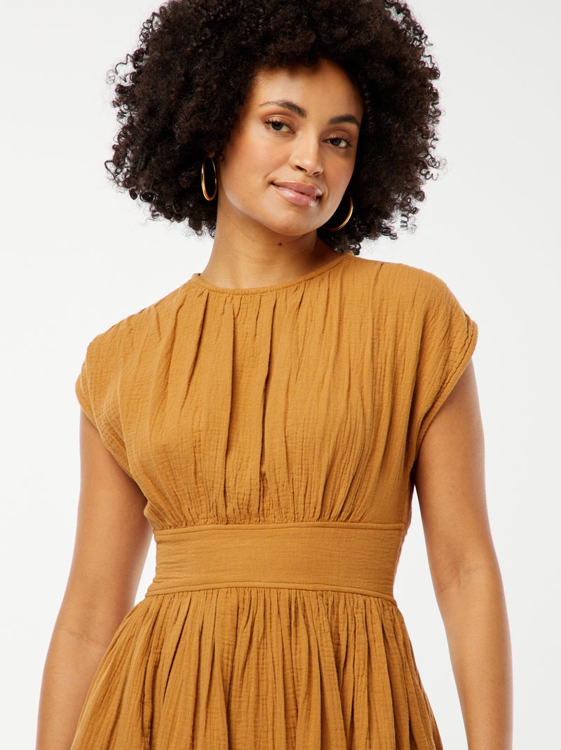 Vestido largo sin mangas Marron - Kiabi