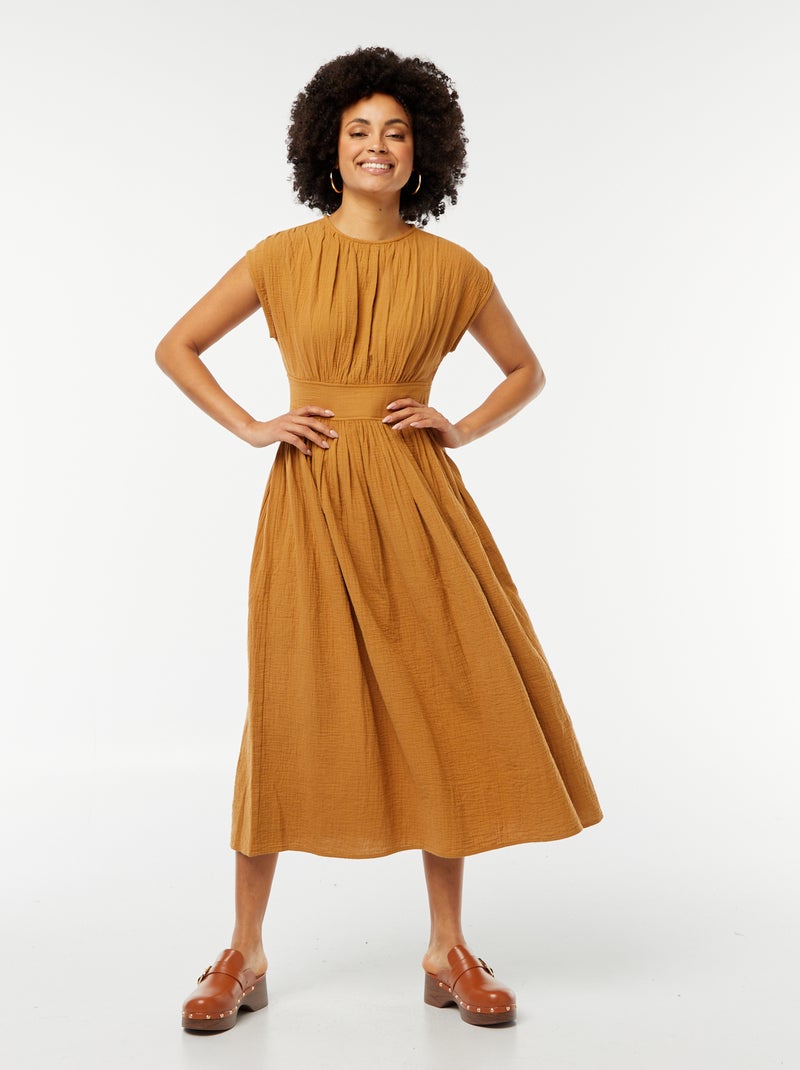 Vestido largo sin mangas Marron - Kiabi