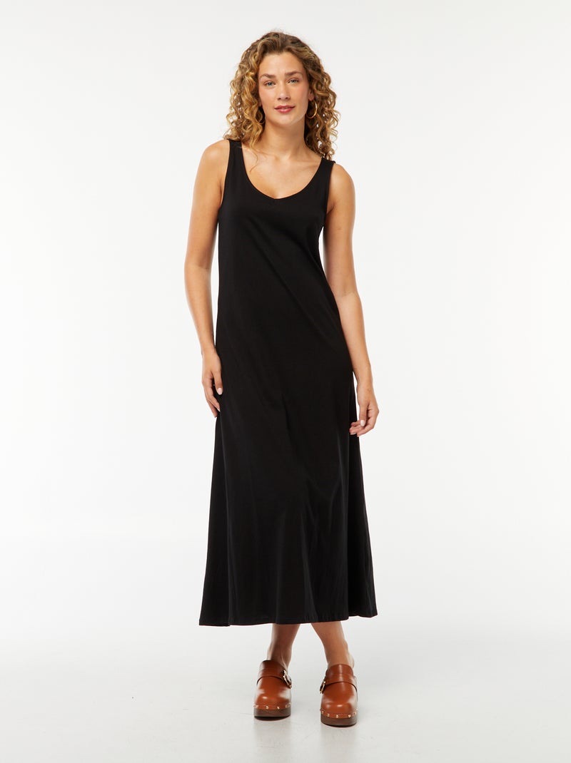 Vestido largo sin mangas negro - Kiabi
