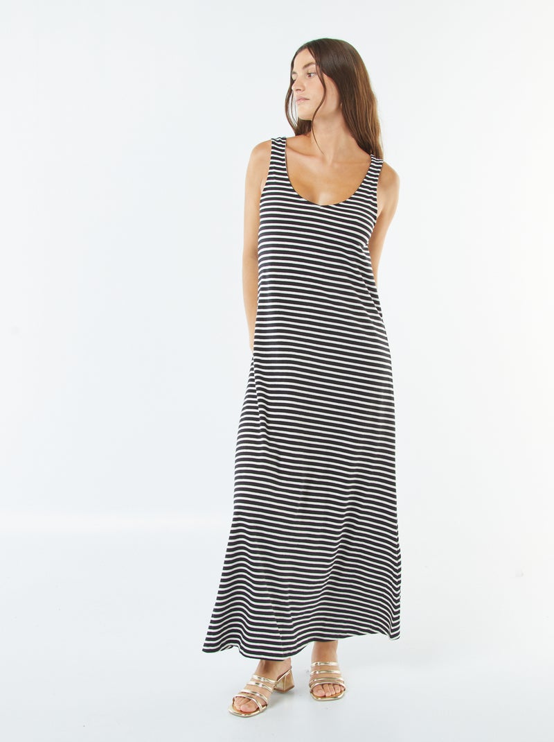Vestido largo sin mangas Negro - Kiabi