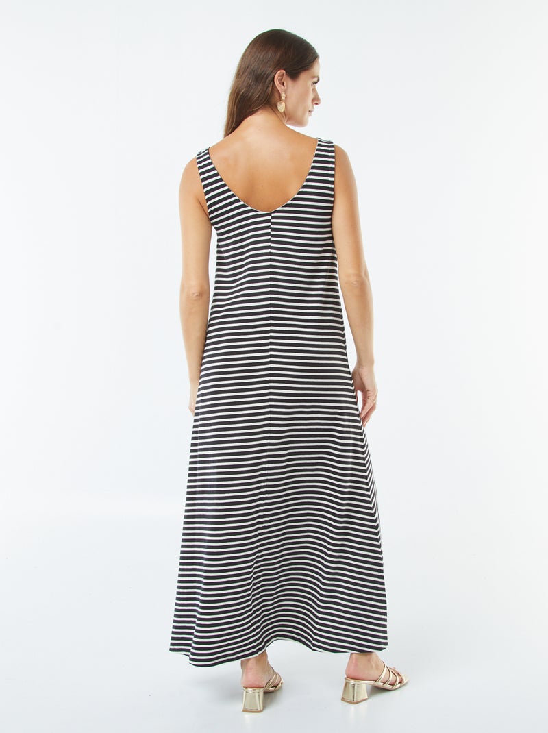Vestido largo sin mangas Negro - Kiabi