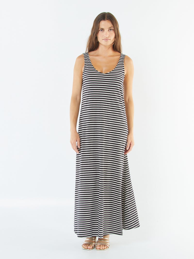 Vestido largo sin mangas Negro - Kiabi