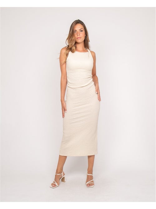 Vestido largo sin mangas texturizado IZAK - Kiabi Vestido largo sin mangas texturizado IZAK - Kiabi