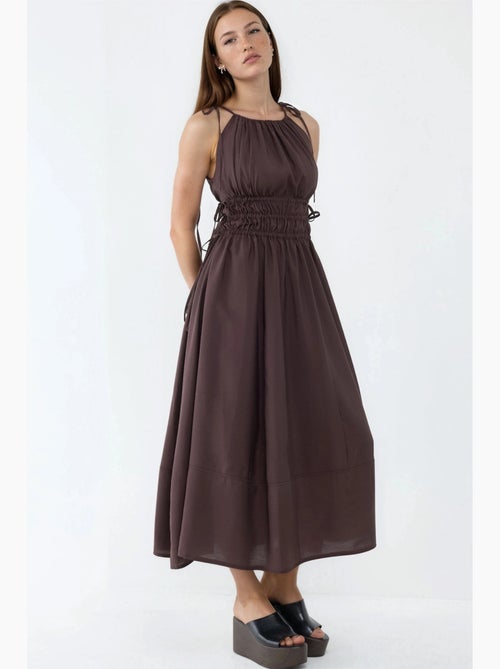 Vestido largo sin tirantes con detalle elástico busem - Kiabi