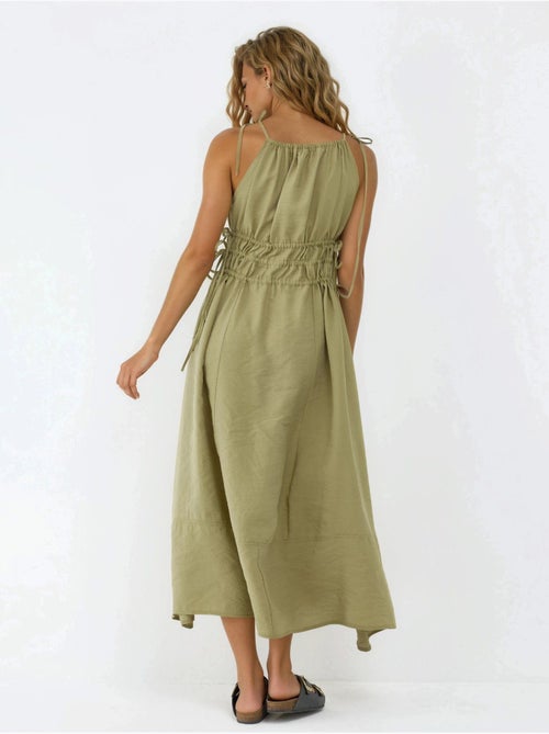 Vestido largo sin tirantes con detalle elástico busem - Kiabi