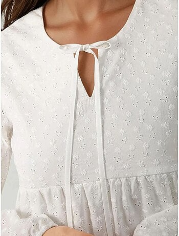 Vestido largo texturizado con cuello redondo hiccup