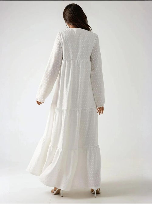 Vestido largo texturizado con cuello redondo hiccup - Kiabi