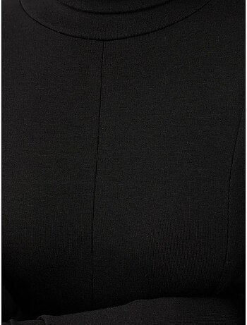Vestido largo texturizado de medio cuello alto hiccup