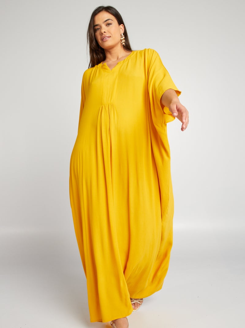 Vestido largo tipo chilaba AMARILLO - Kiabi