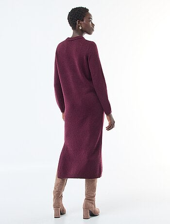 Vestido largo tipo jersey con cuello polo original