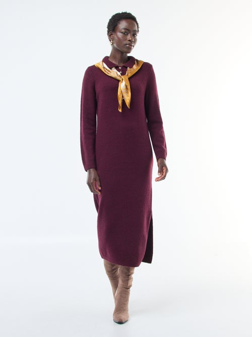 Vestido largo tipo jersey con cuello polo original - Kiabi