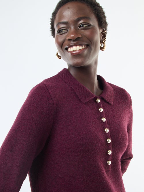 Vestido largo tipo jersey con cuello polo original - Kiabi