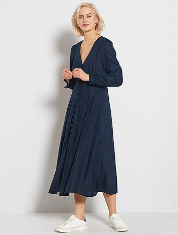 Vestido largo vaporoso - Kiabi