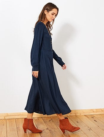 Vestido largo vaporoso - Kiabi