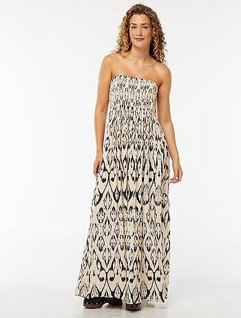 Vestido largo vaporoso de punto de crepé