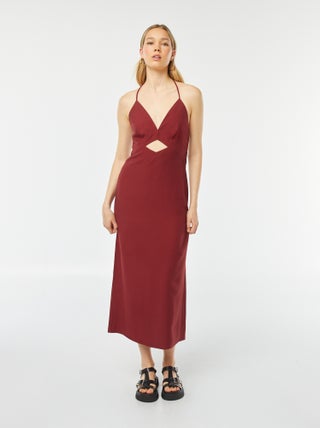 Vestido largo y fluido de tirantes