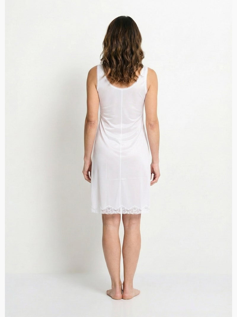 Vestido lencero antiestático de encaje Calais - Afibel Blanco - Kiabi