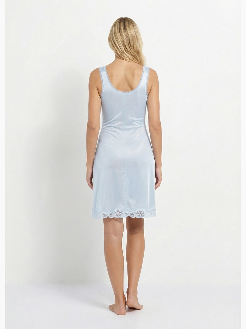 Vestido lencero de malla satinada 100 cm - Afibel Azul - Kiabi