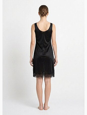 Vestido lencero de satén y encaje antiestático - Afibel