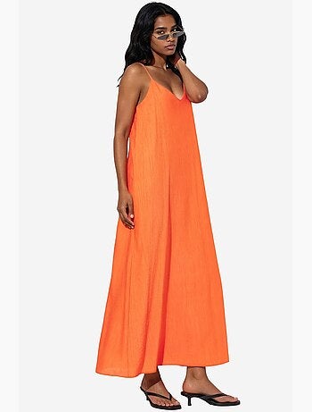 Vestido lencero maxi liso para mujer busem