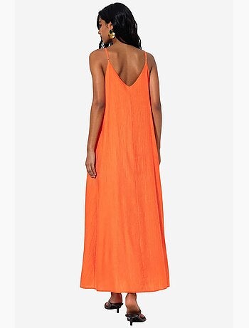 Vestido lencero maxi liso para mujer busem