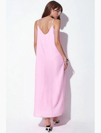 Vestido lencero maxi liso para mujer busem