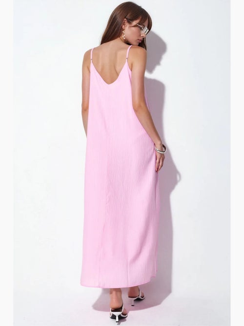 Vestido lencero maxi liso para mujer busem - Kiabi