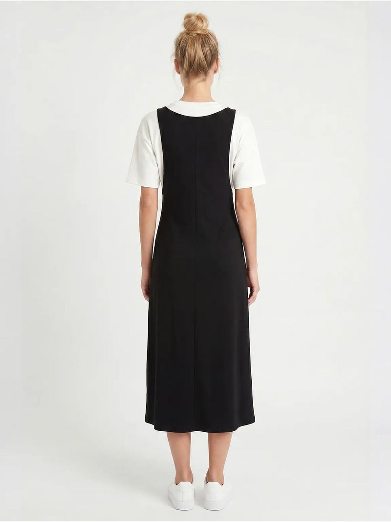Vestido lencero midi de jersey sin mangas para mujer istanbul Negro - Kiabi