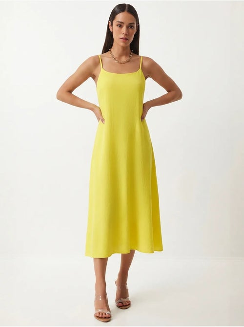 Vestido lencero midi de popelina de algodón istanbul - Kiabi Vestido lencero midi de popelina de algodón istanbul - Kiabi
