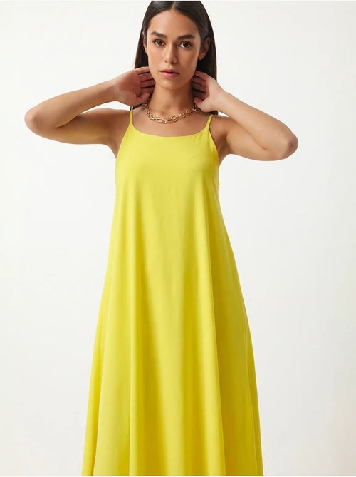 Vestido lencero midi de popelina de algodón istanbul - Kiabi Vestido lencero midi de popelina de algodón istanbul - Kiabi