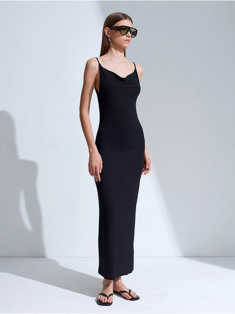 Vestido lencero midi sin mangas dilvin Negro - Kiabi