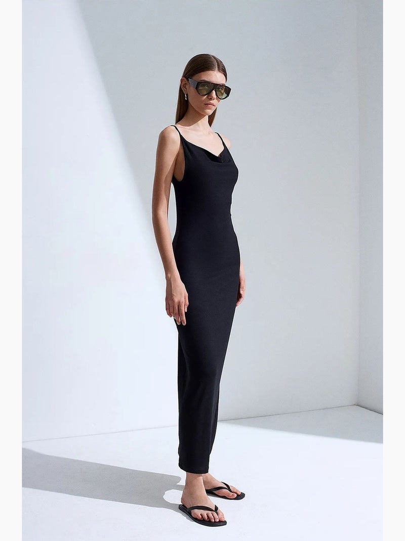 Vestido lencero midi sin mangas dilvin Negro - Kiabi