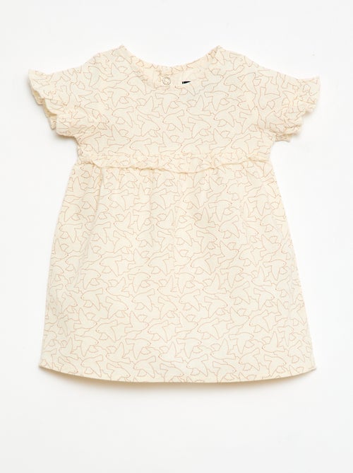 Vestido ligero con mangas cortas con volantes - Kiabi