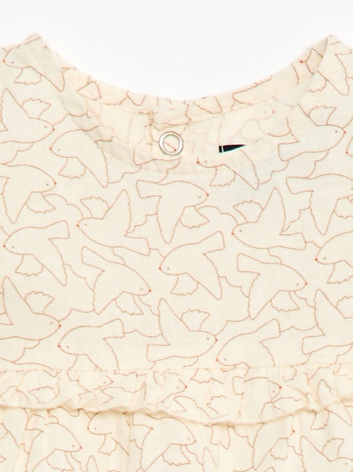 Vestido ligero con mangas cortas con volantes - Kiabi