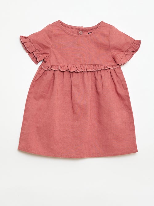 Vestido ligero con mangas cortas con volantes - Kiabi