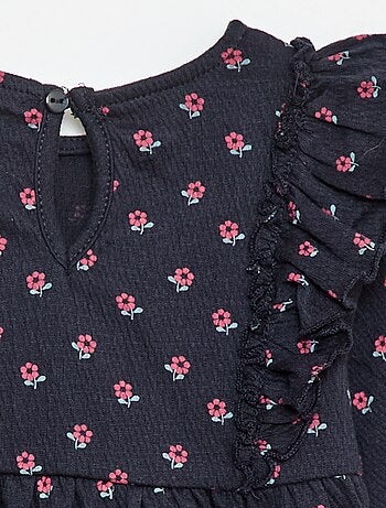 Vestido ligero de manga larga con estampado