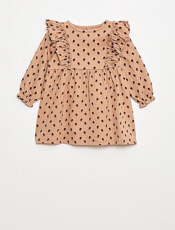 Vestido ligero de manga larga con estampado