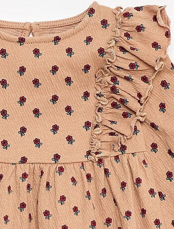 Vestido ligero de manga larga con estampado