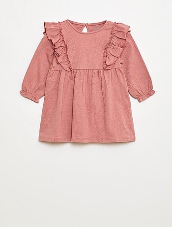 Vestido ligero de manga larga con estampado