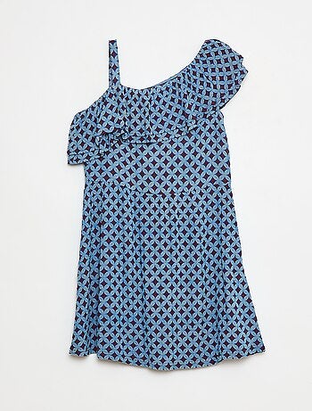 Vestido ligero de tirantes y volantes liso