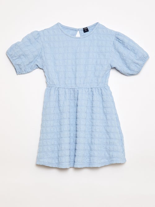 Vestido ligero liso de manga corta - Kiabi