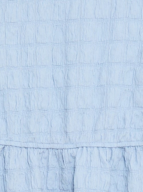 Vestido ligero liso de manga corta - Kiabi