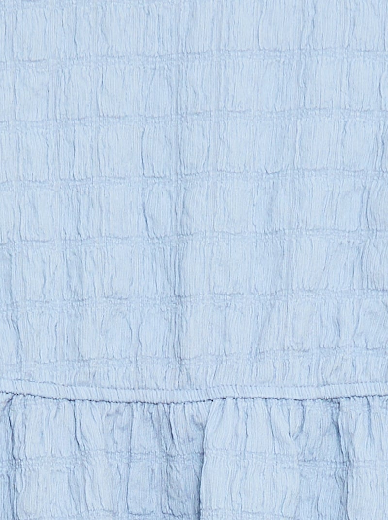 Vestido ligero liso de manga corta Azul - Kiabi
