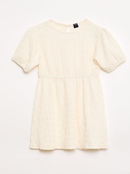 Vestido ligero liso de manga corta - Kiabi