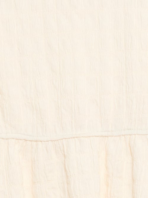 Vestido ligero liso de manga corta - Kiabi