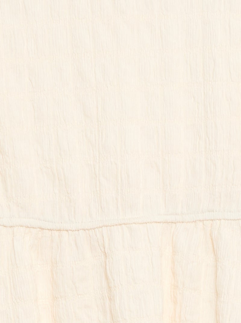 Vestido ligero liso de manga corta Beige - Kiabi