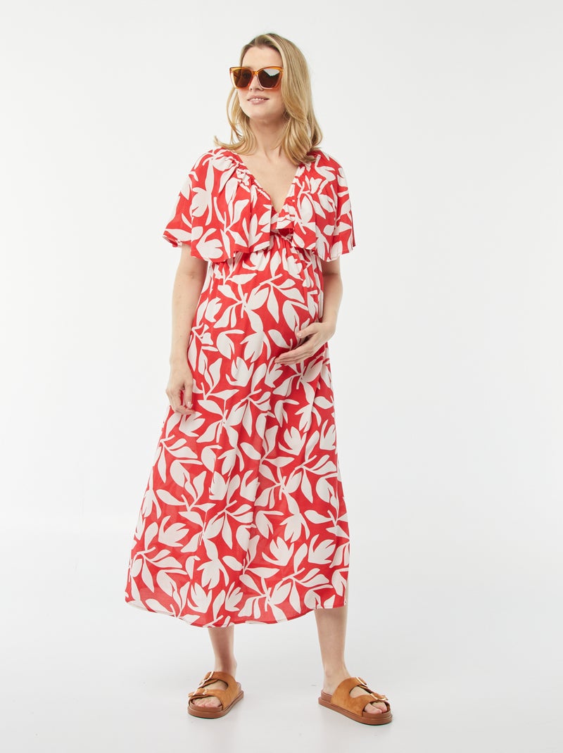 Vestido ligero premamá Rojo - Kiabi