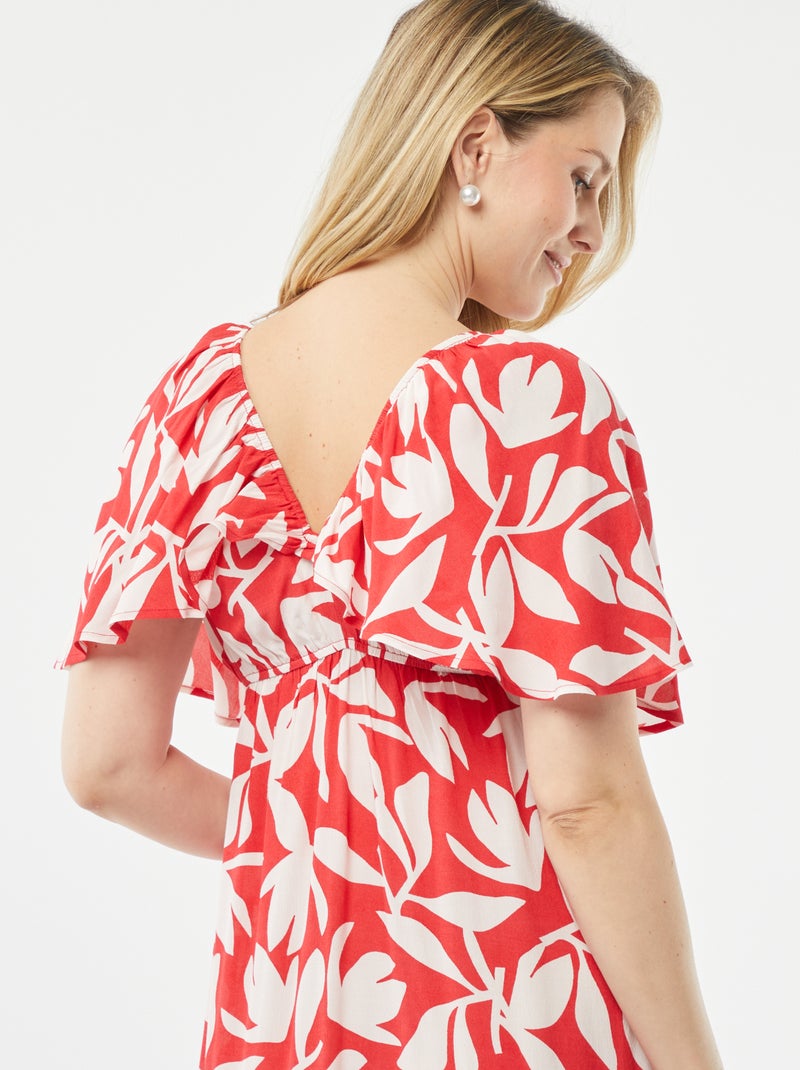 Vestido ligero premamá Rojo - Kiabi