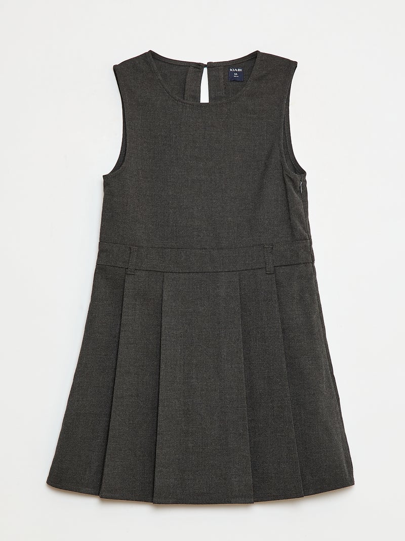 Vestido liso a media pierna Gris - Kiabi