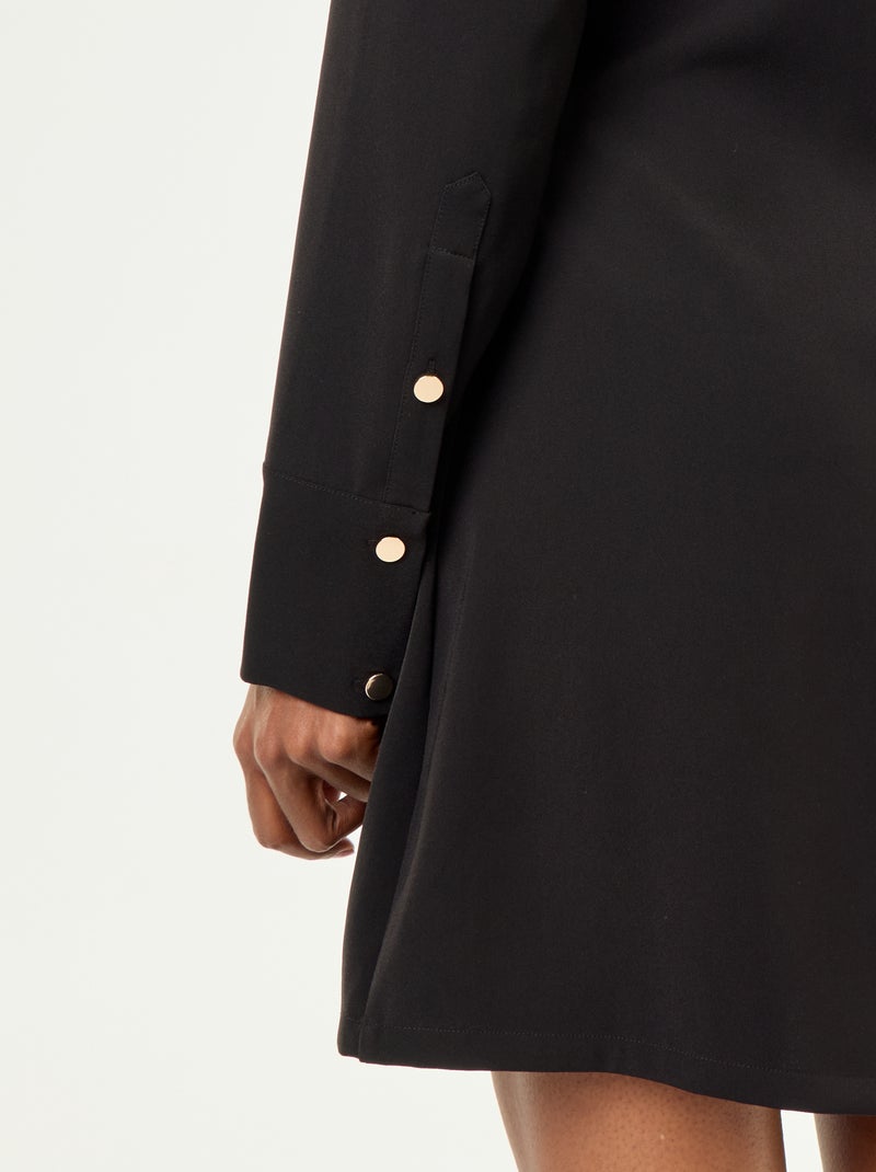 Vestido liso con detalles dorados Negro - Kiabi